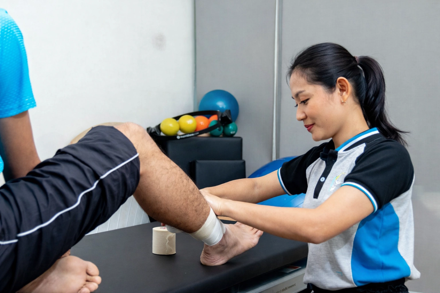 A Halcyon Fitness therapist giving a client personalized care for better treatment